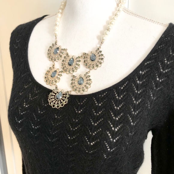 Women’s Express Pointelle Angora Sweater Medium - Picture 3 of 11